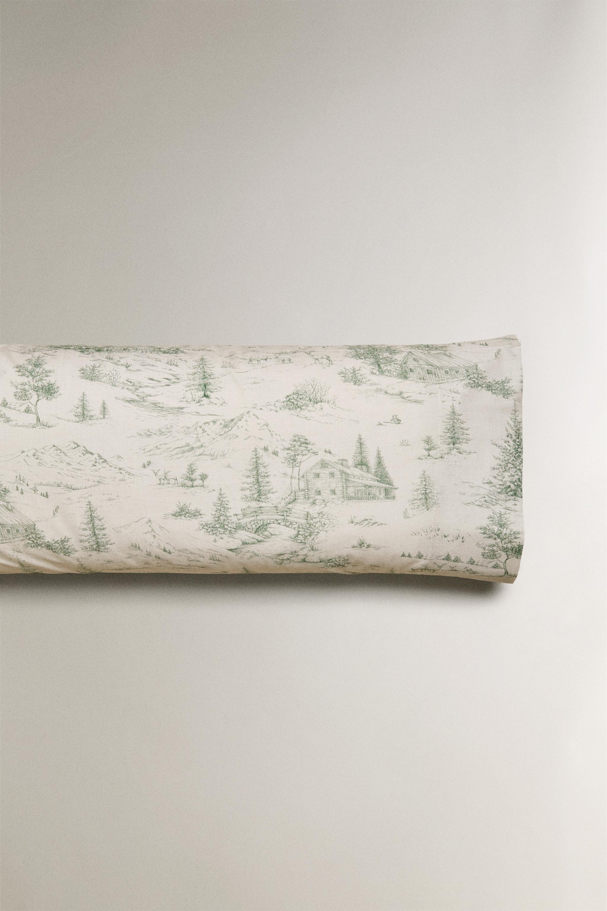 TOILE DE JOUY CHRISTMAS PERCALE PILLOWCASE